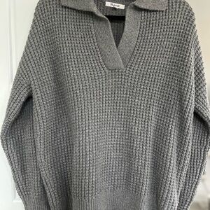 Madewell Gray V-Neck Sweater